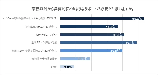 家族以外から具体的にどのようなサポートが必要だと思うかの調査結果.webp